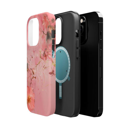 iPhone Case - Flower Pink Marble