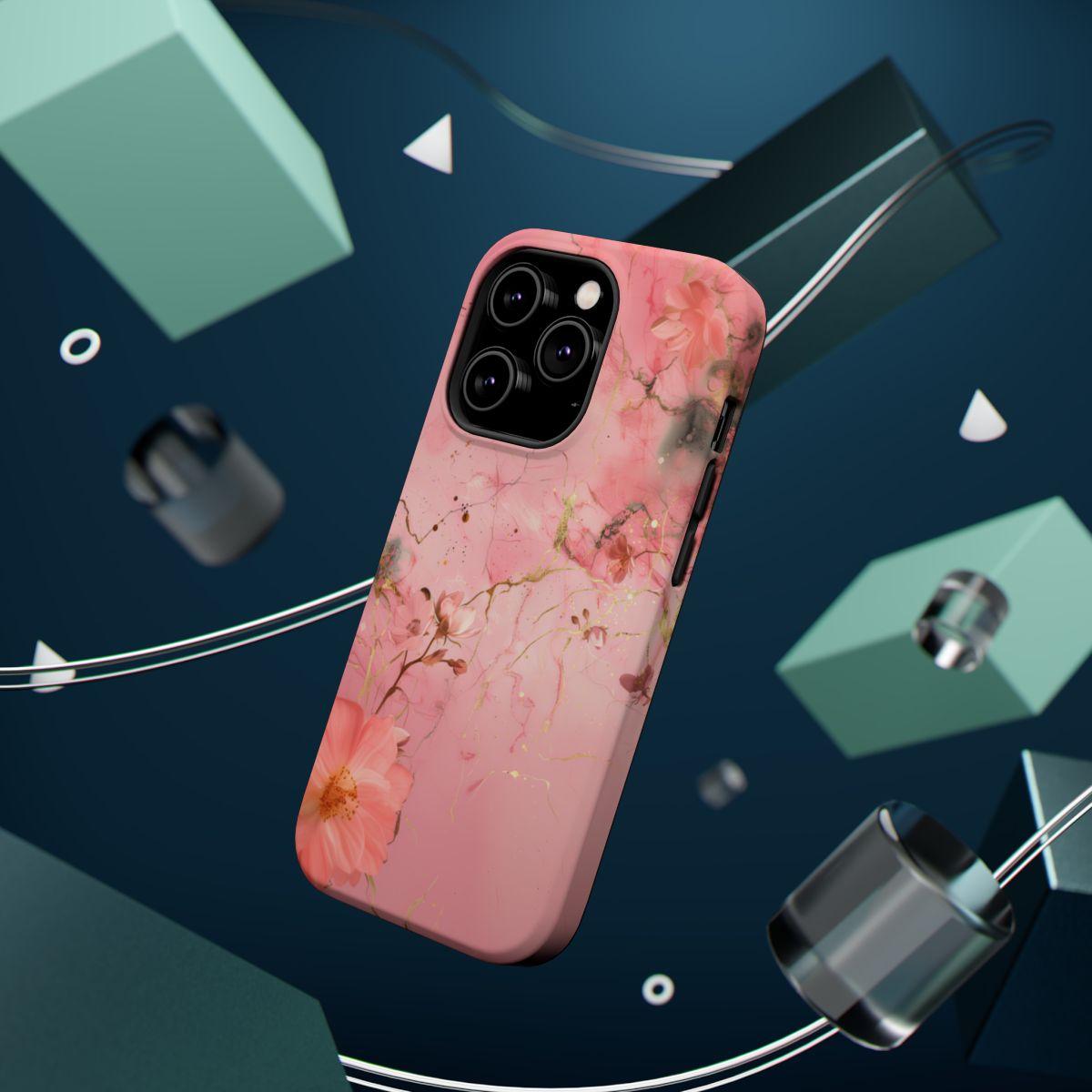 iPhone Case - Flower Pink Marble