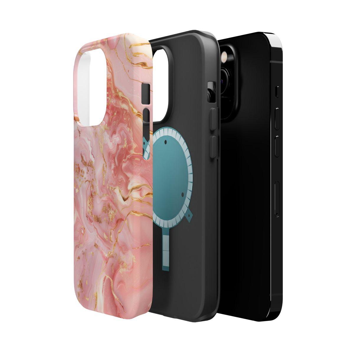 iPhone Case - Golden Vein Pink Marble