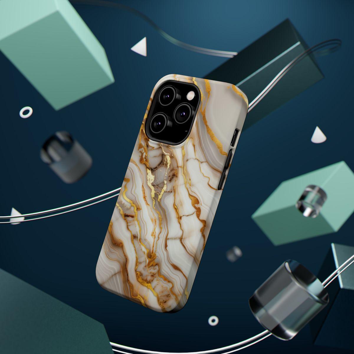 iPhone Case - Golden Vein White Marble