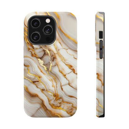 iPhone Case - Golden Vein White Marble