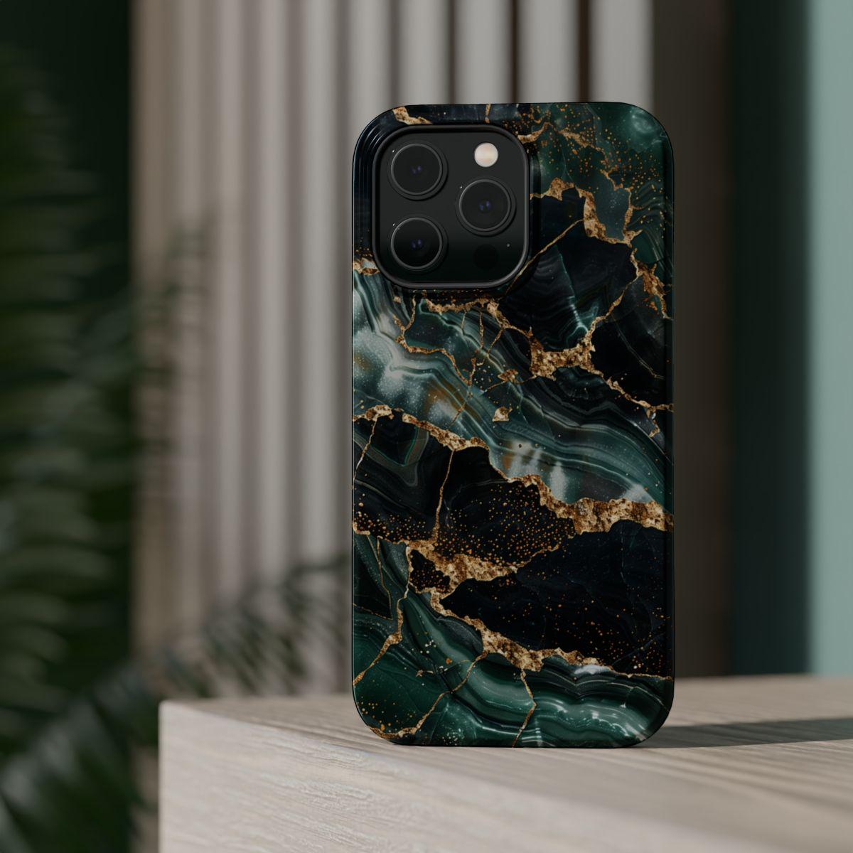 iPhone Case - Golden Vein Blue Marble