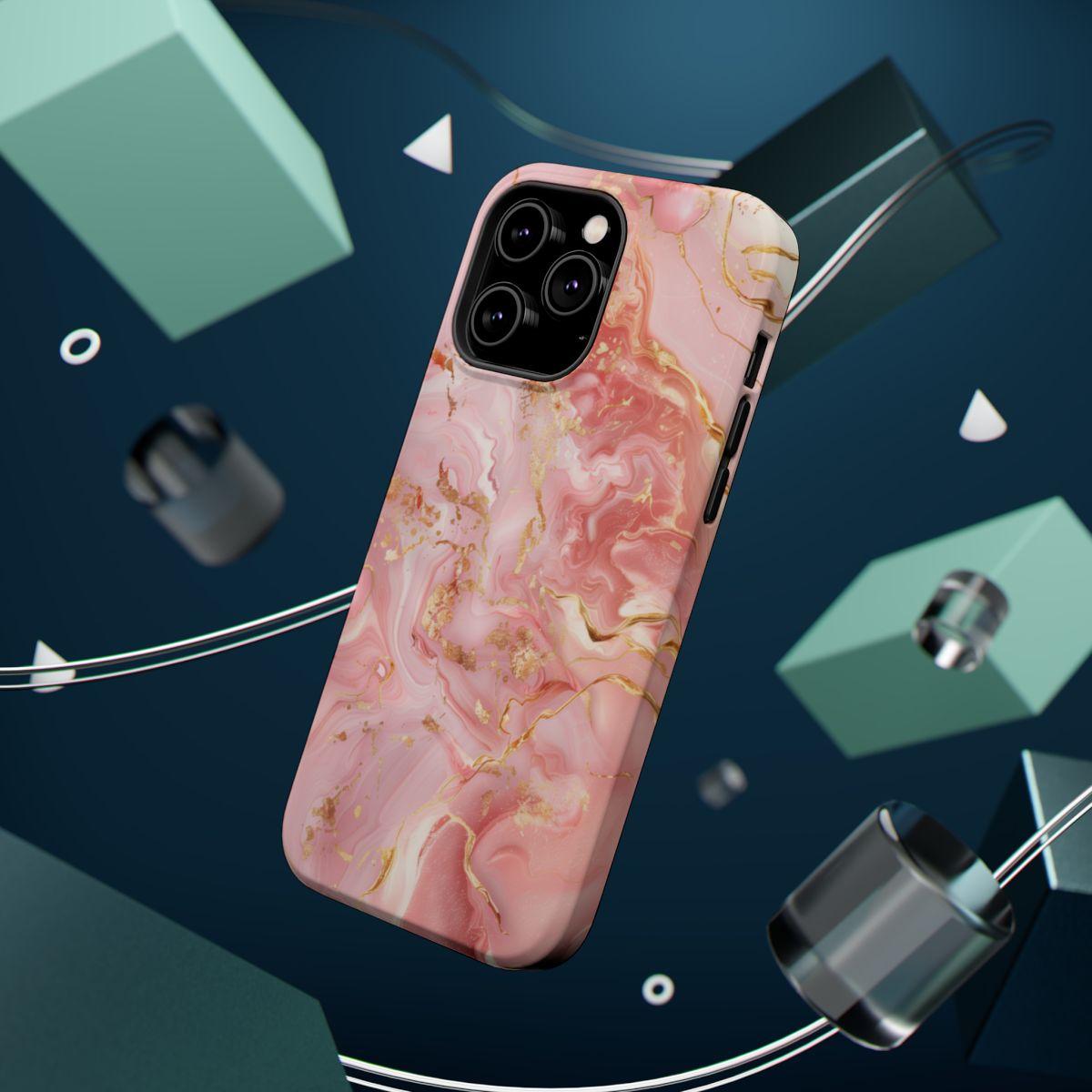 iPhone Case - Golden Vein Pink Marble