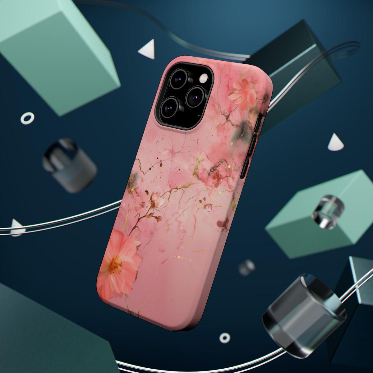 iPhone Case - Flower Pink Marble