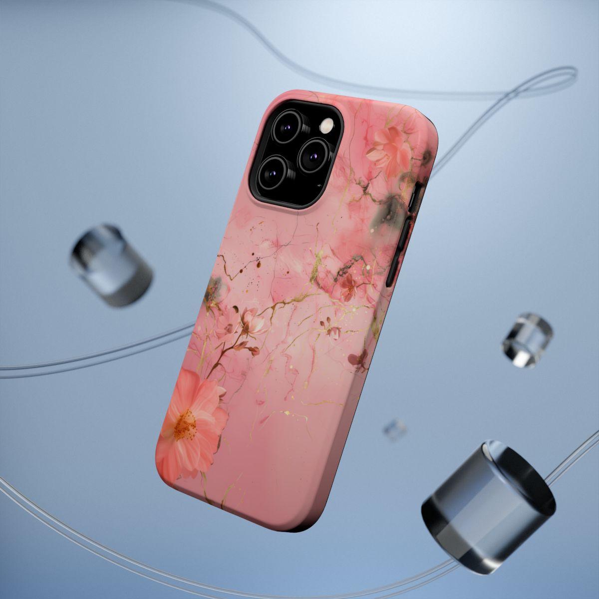 iPhone Case - Flower Pink Marble