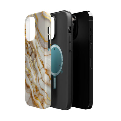 iPhone Case - Golden Vein White Marble