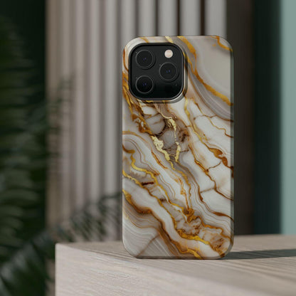 iPhone Case - Golden Vein White Marble