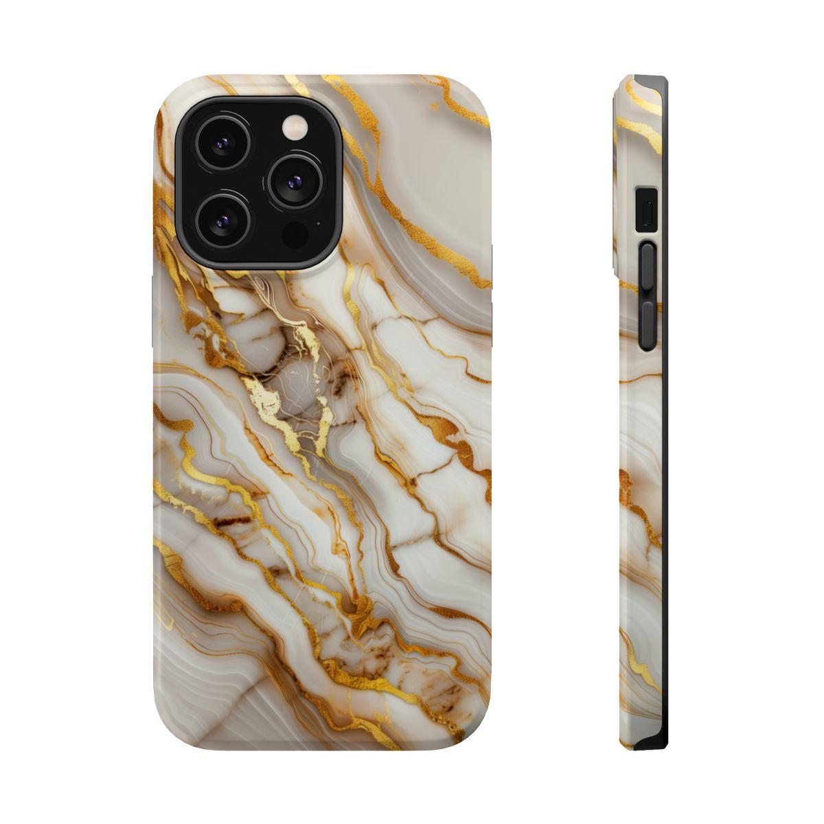 iPhone Case - Golden Vein White Marble