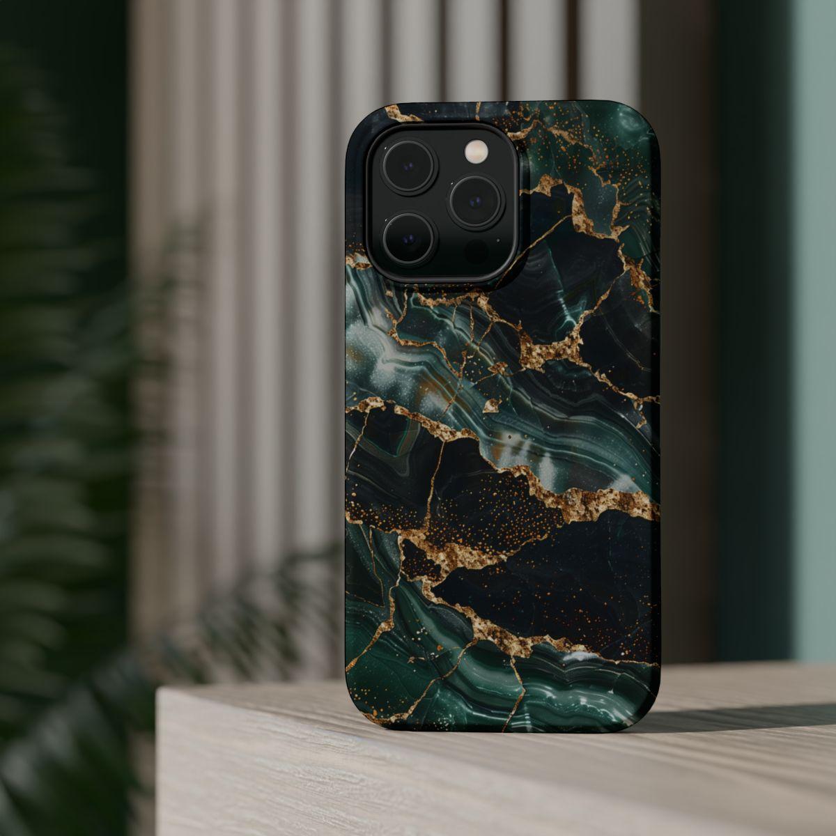 iPhone Case - Golden Vein Blue Marble