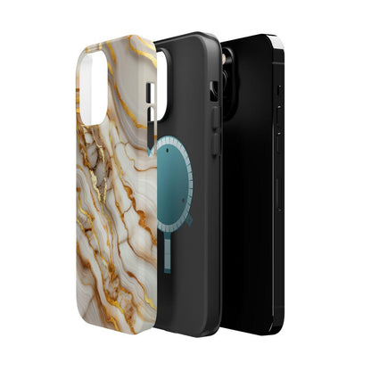 iPhone Case - Golden Vein White Marble