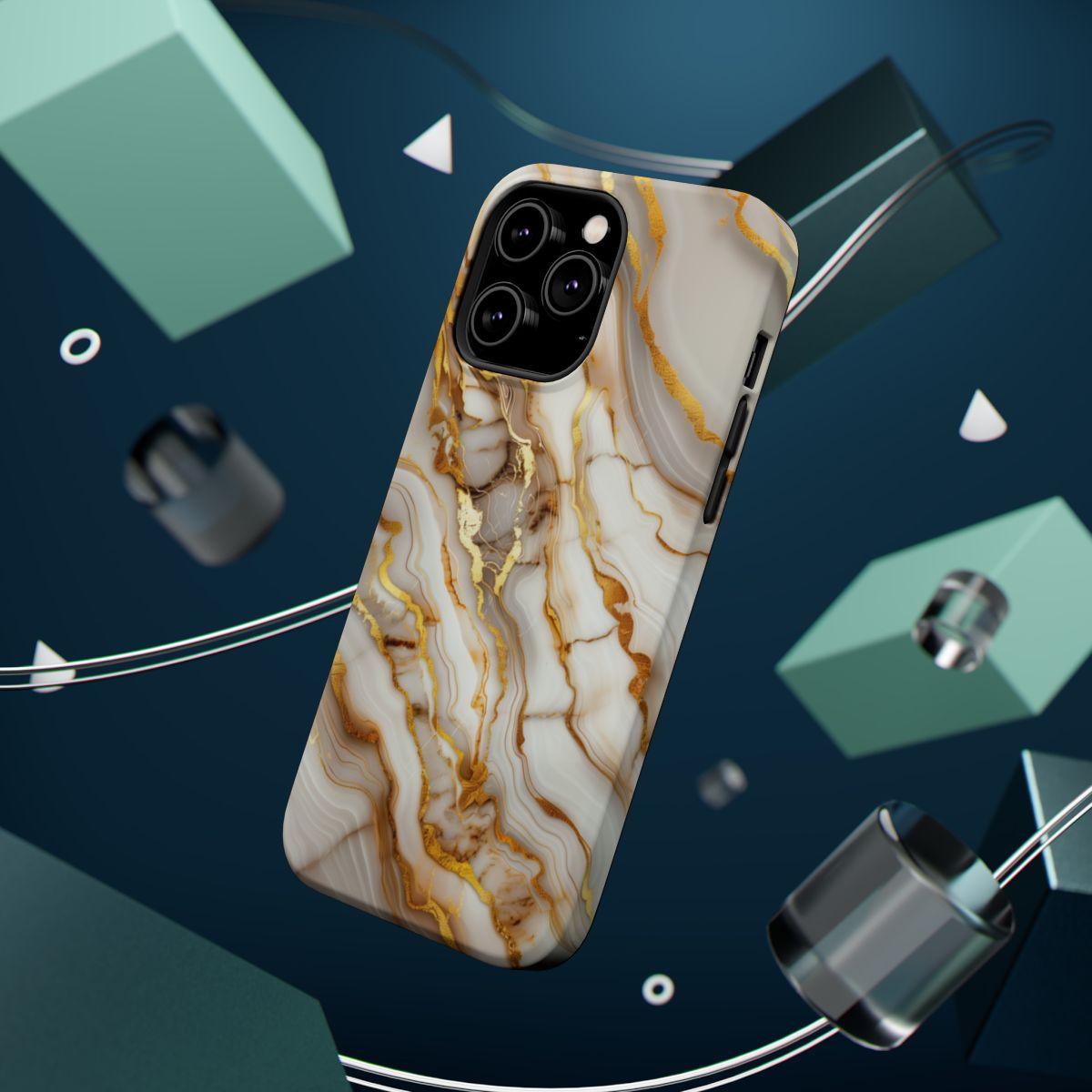 iPhone Case - Golden Vein White Marble