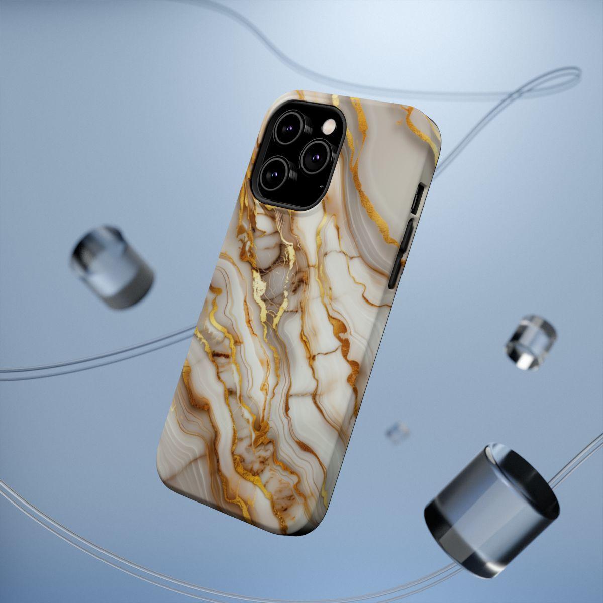 iPhone Case - Golden Vein White Marble