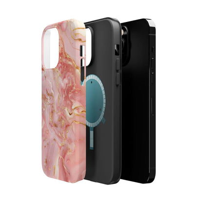 iPhone Case - Golden Vein Pink Marble