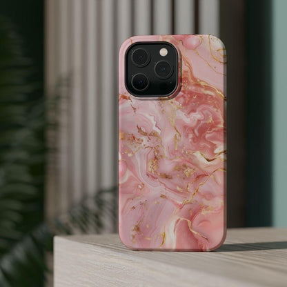 iPhone Case - Golden Vein Pink Marble