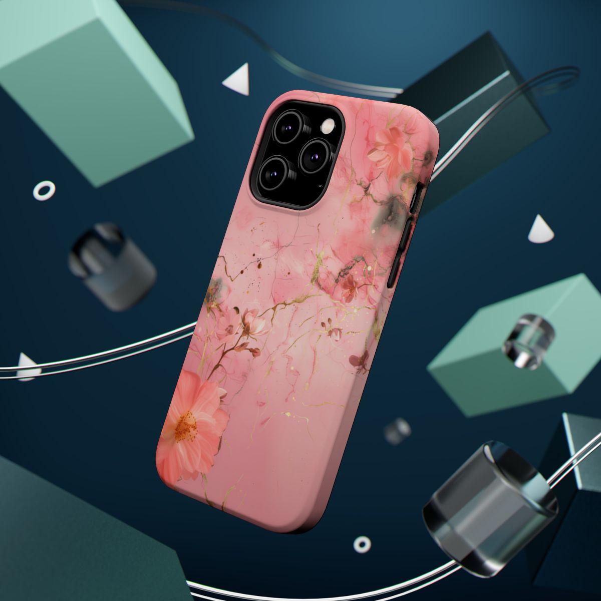 iPhone Case - Flower Pink Marble