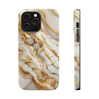 iPhone Case - Golden Vein White Marble