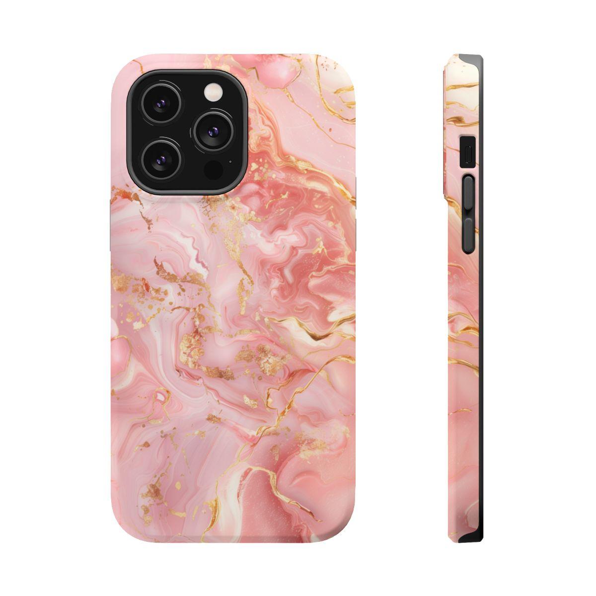 iPhone Case - Golden Vein Pink Marble