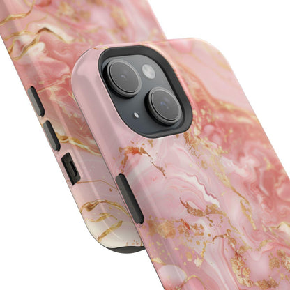 iPhone Case - Golden Vein Pink Marble