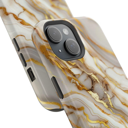 iPhone Case - Golden Vein White Marble