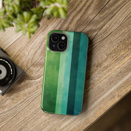 iPhone Case- Vibrant Green Stripes