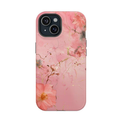 iPhone Case - Flower Pink Marble