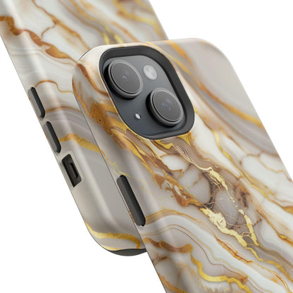 iPhone Case - Golden Vein White Marble