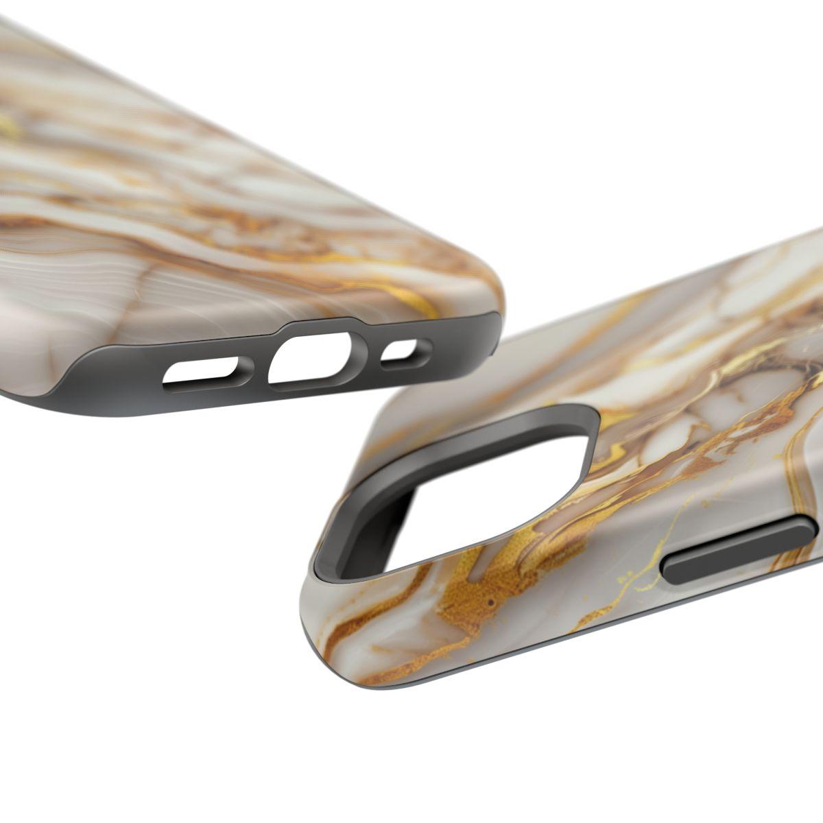 iPhone Case - Golden Vein White Marble