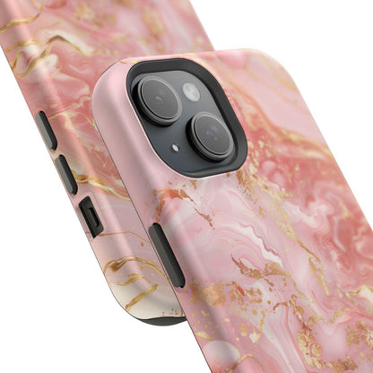 iPhone Case - Golden Vein Pink Marble