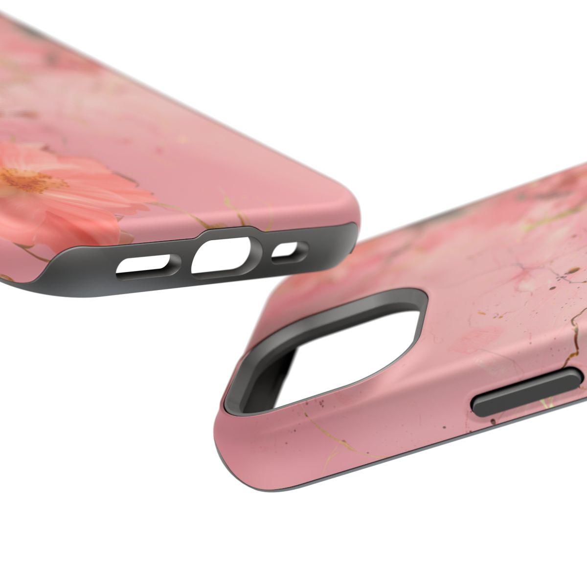 iPhone Case - Flower Pink Marble