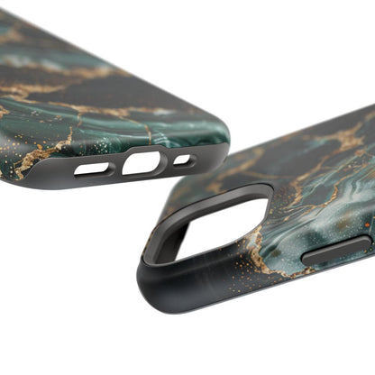 iPhone Case - Golden Vein Blue Marble