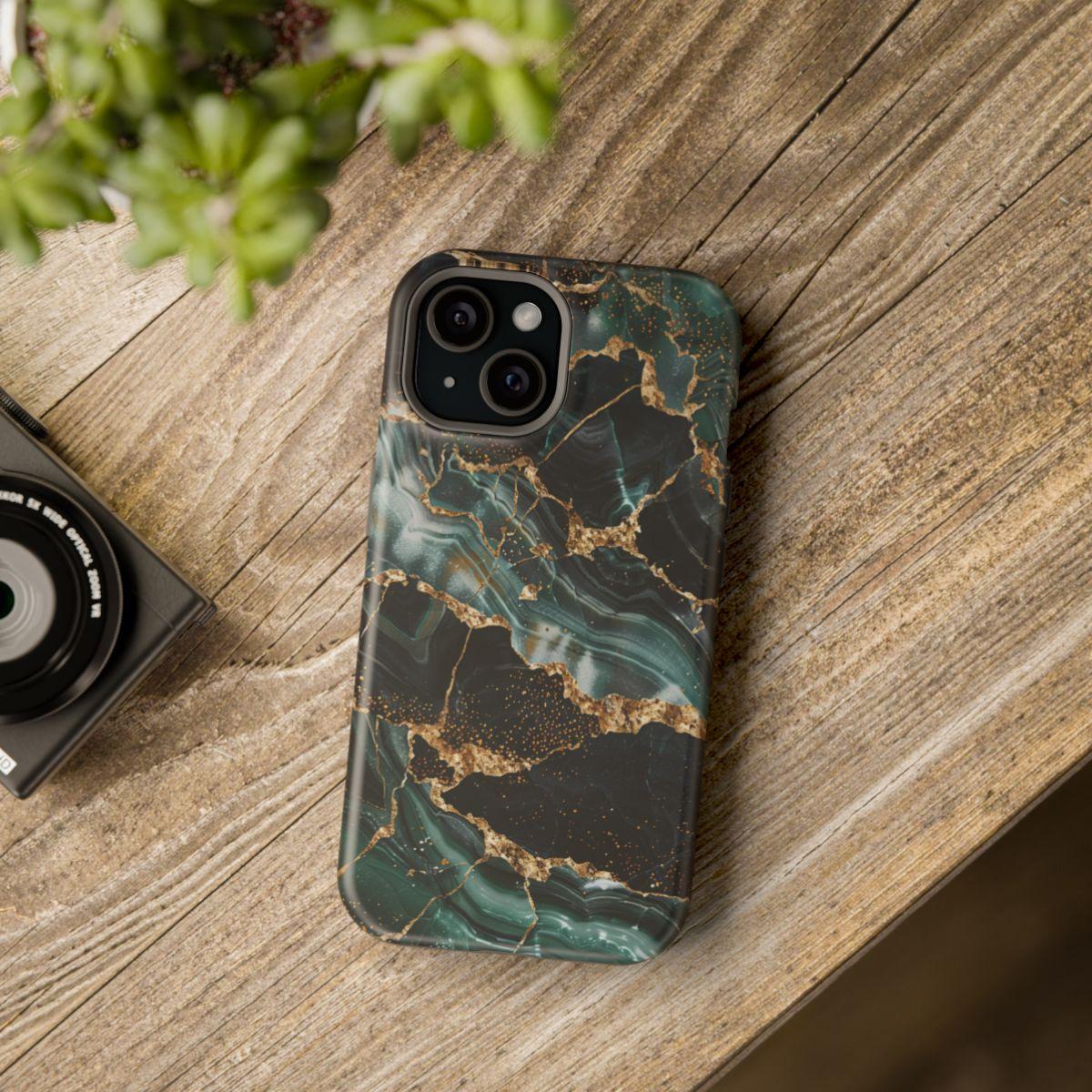 iPhone Case - Golden Vein Blue Marble