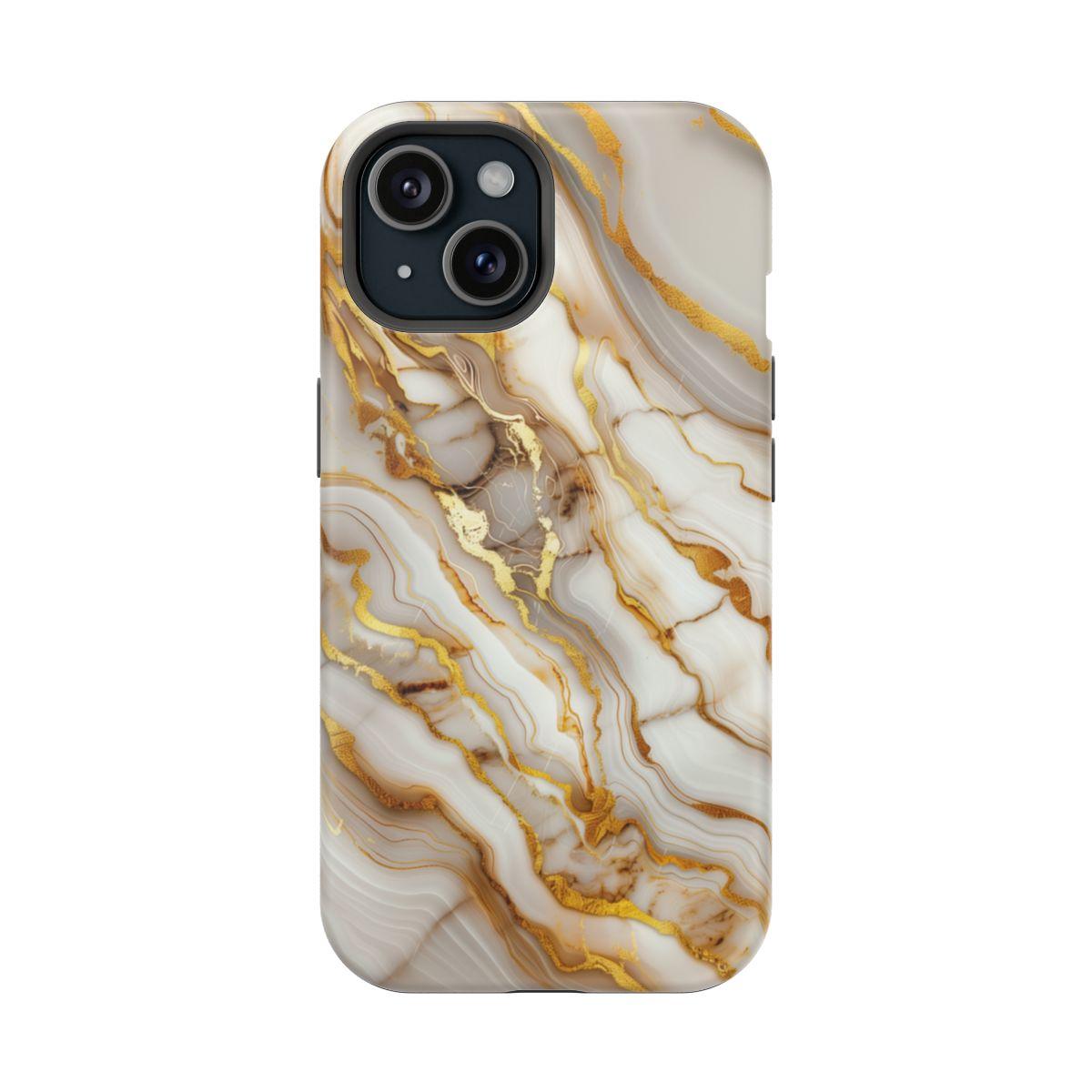 iPhone Case - Golden Vein White Marble