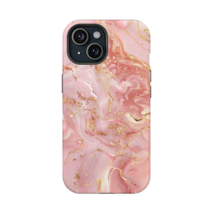 iPhone Case - Golden Vein Pink Marble