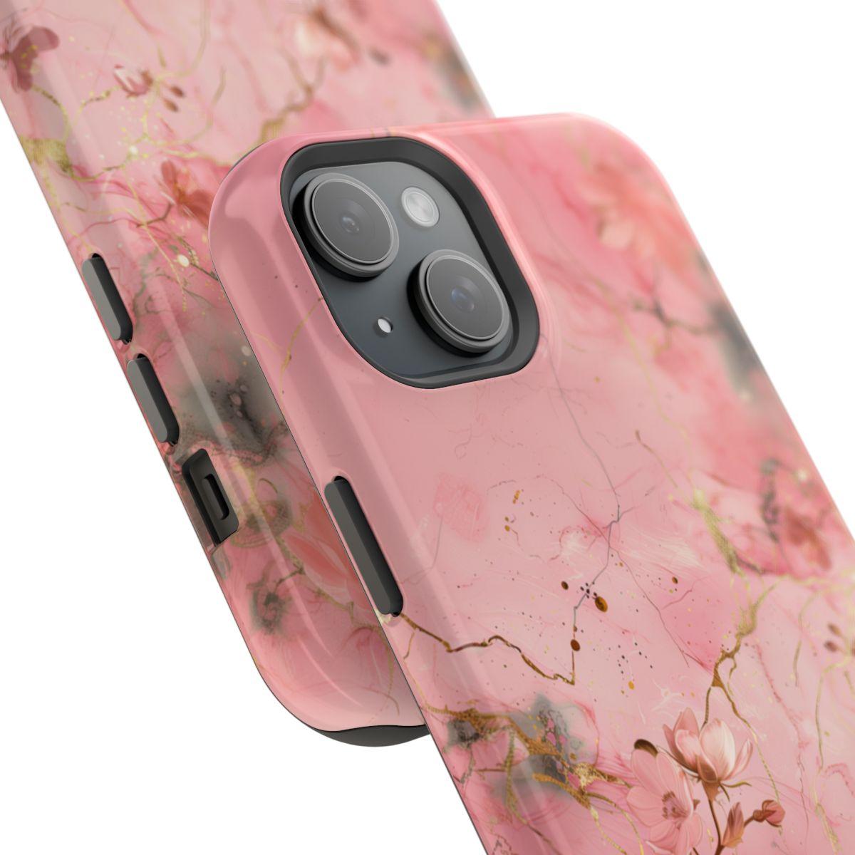 iPhone Case - Flower Pink Marble