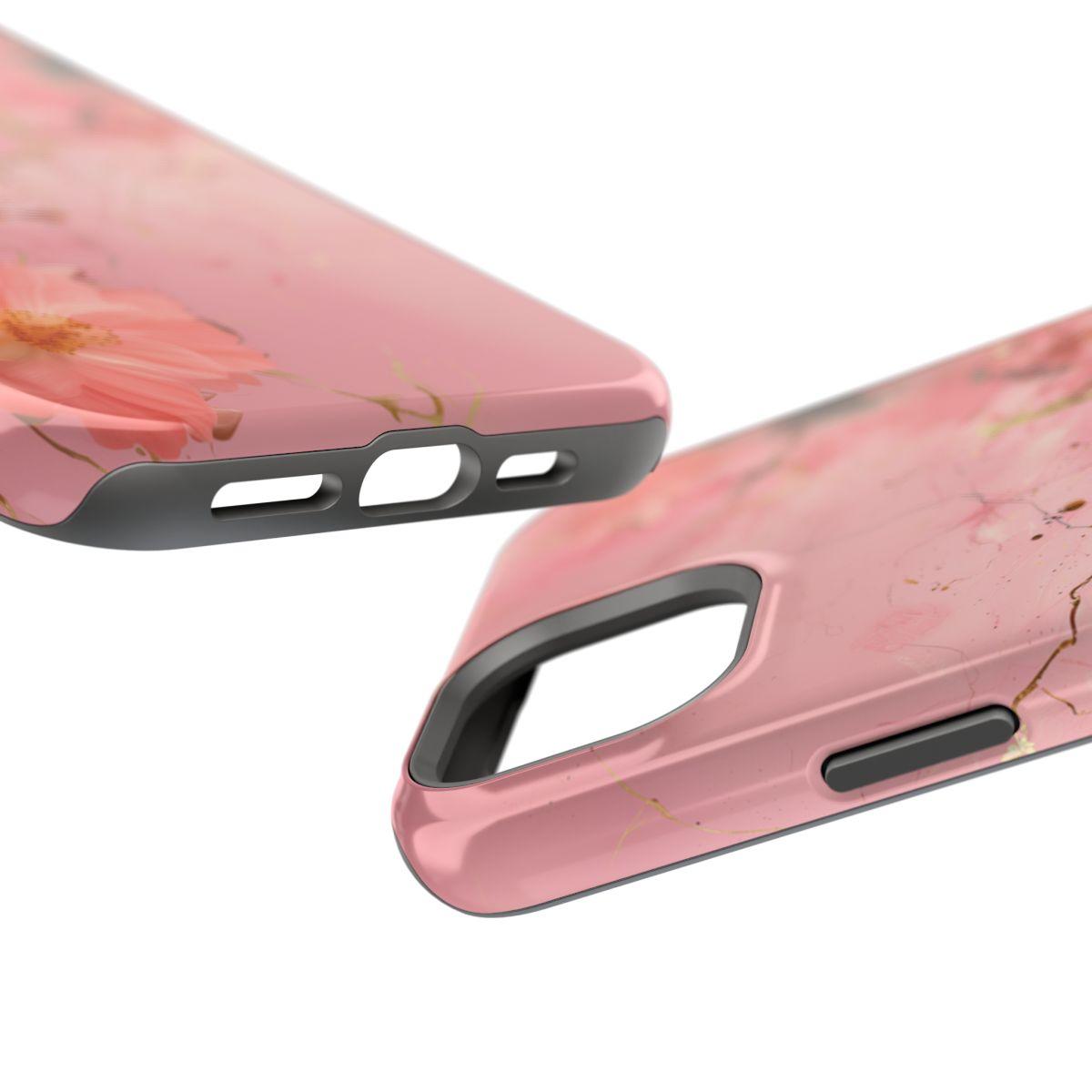 iPhone Case - Flower Pink Marble