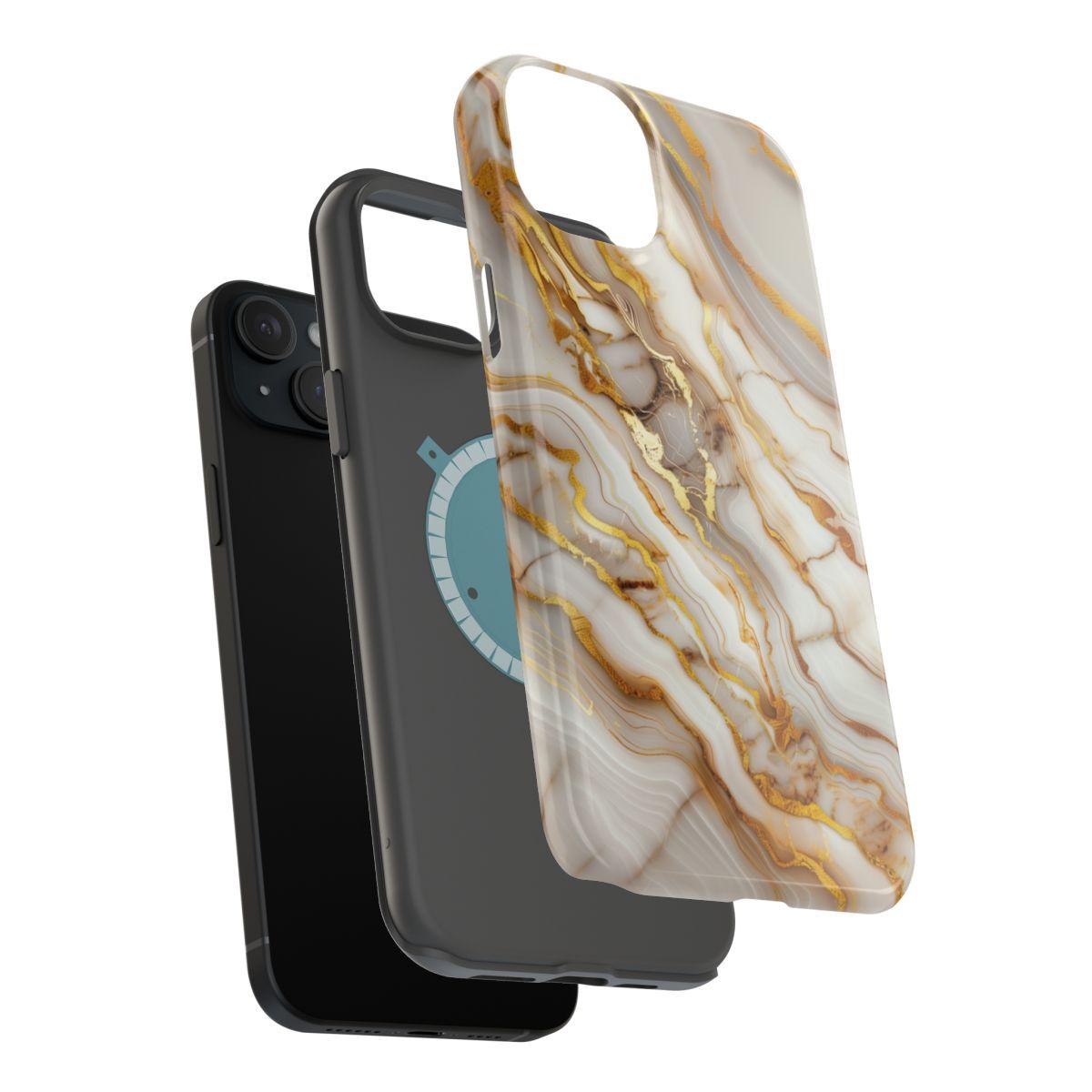 iPhone Case - Golden Vein White Marble