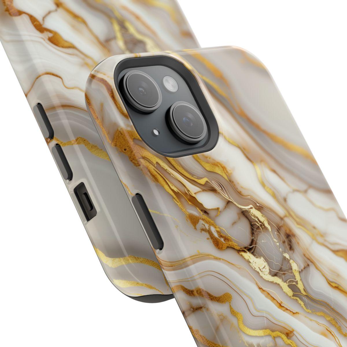 iPhone Case - Golden Vein White Marble