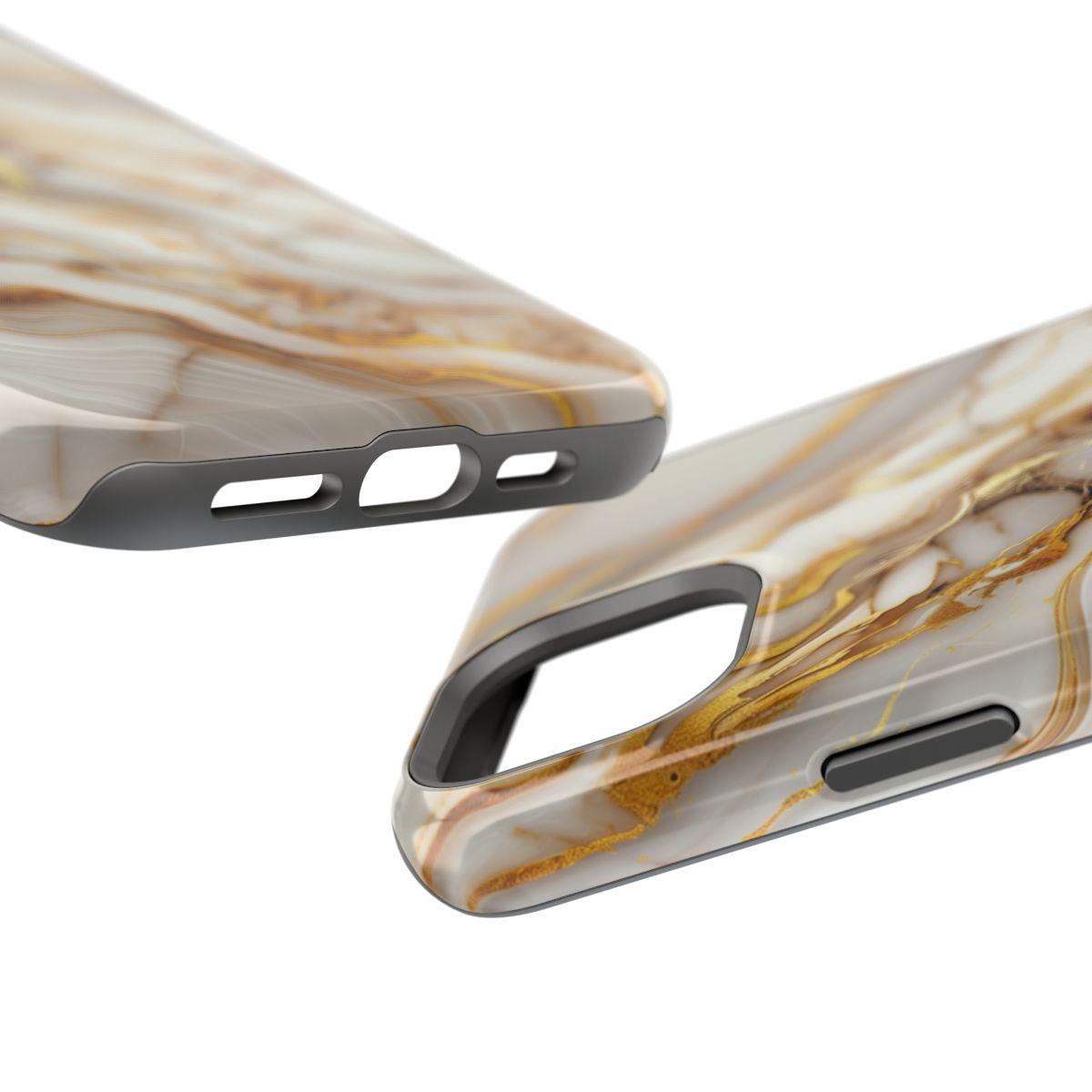 iPhone Case - Golden Vein White Marble