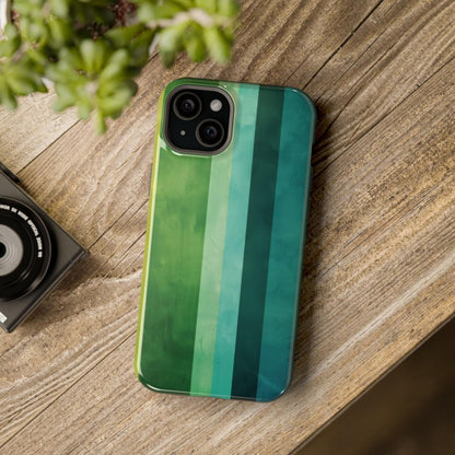 iPhone Case- Vibrant Green Stripes