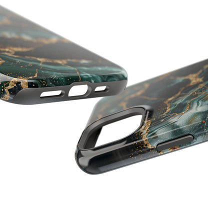 iPhone Case - Golden Vein Blue Marble