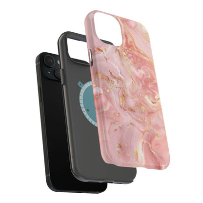 iPhone Case - Golden Vein Pink Marble