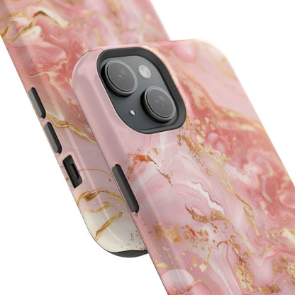 iPhone Case - Golden Vein Pink Marble