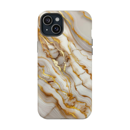 iPhone Case - Golden Vein White Marble