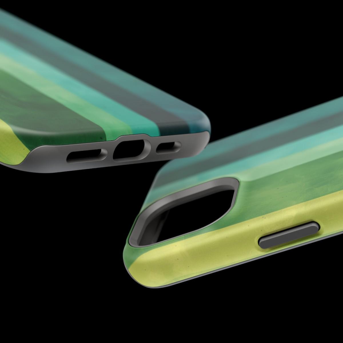 iPhone Case- Vibrant Green Stripes