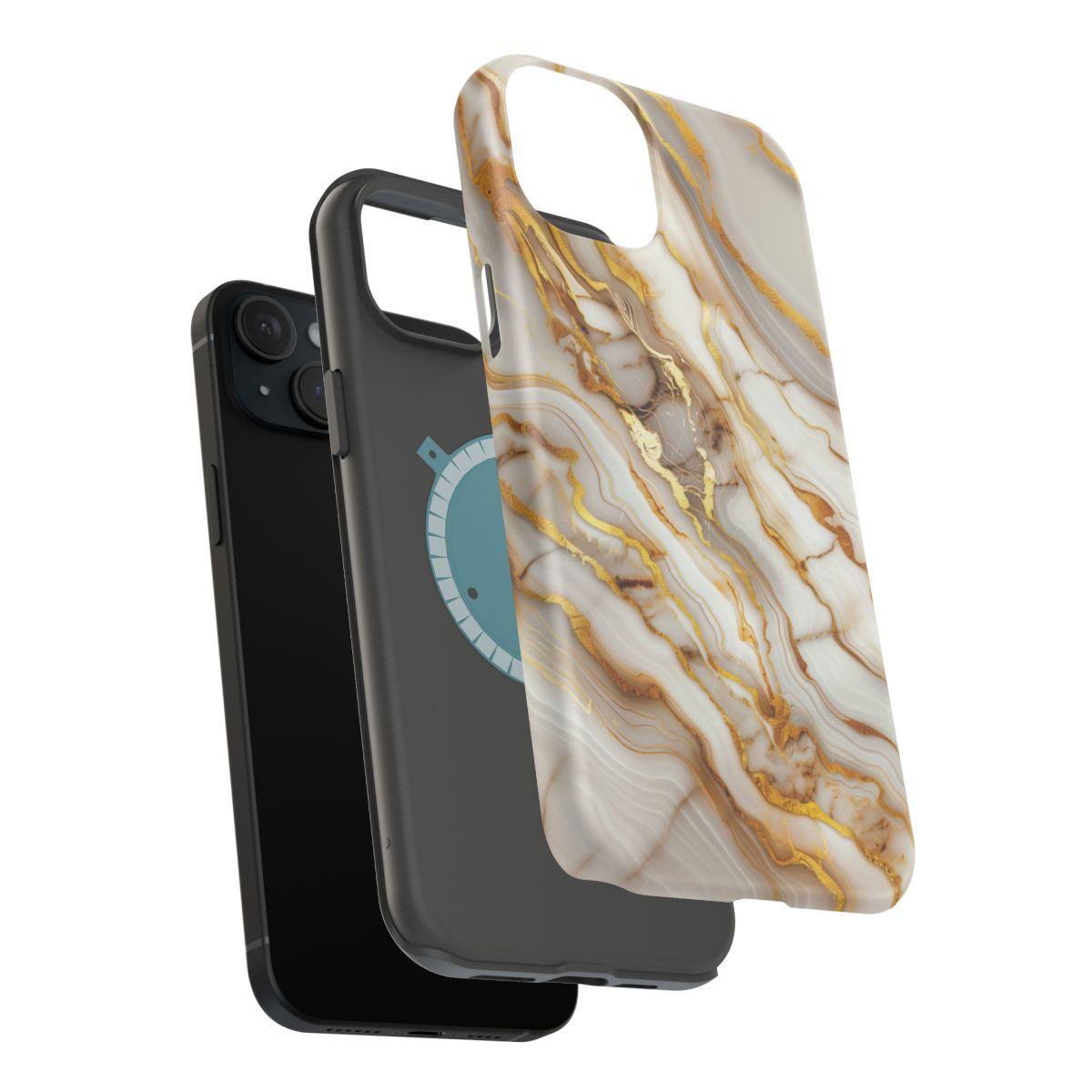 iPhone Case - Golden Vein White Marble