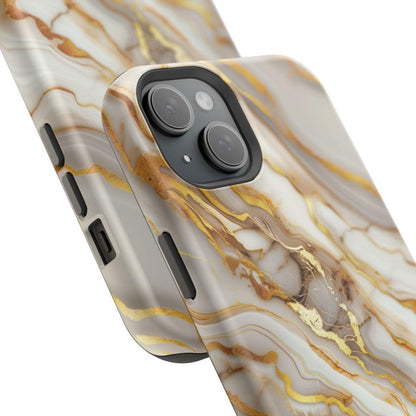 iPhone Case - Golden Vein White Marble