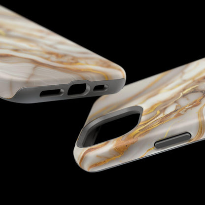 iPhone Case - Golden Vein White Marble