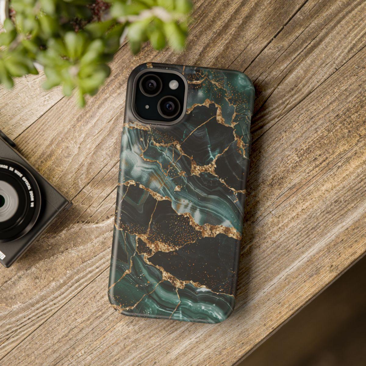 iPhone Case - Golden Vein Blue Marble