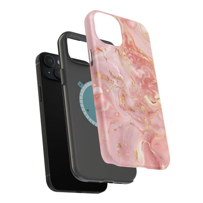 iPhone Case - Golden Vein Pink Marble