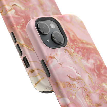 iPhone Case - Golden Vein Pink Marble